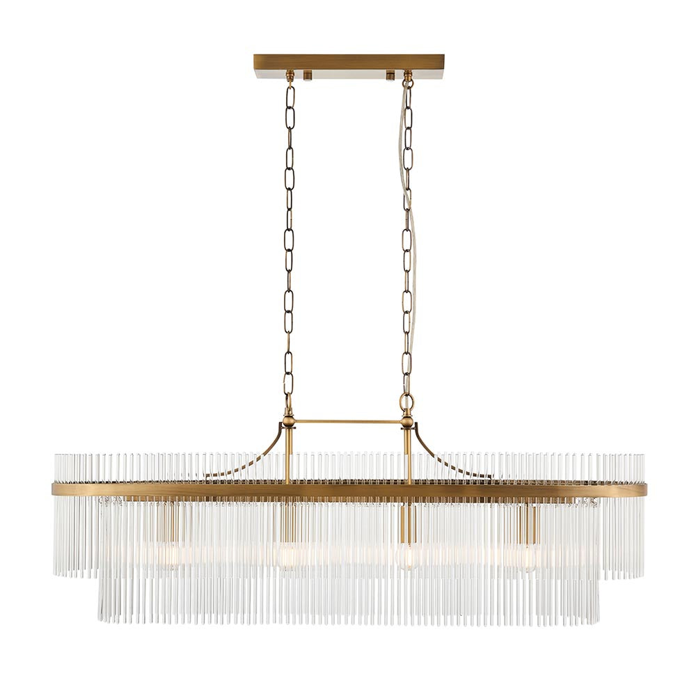 Stefan 4Lt Linear Pendant - Antique Brass