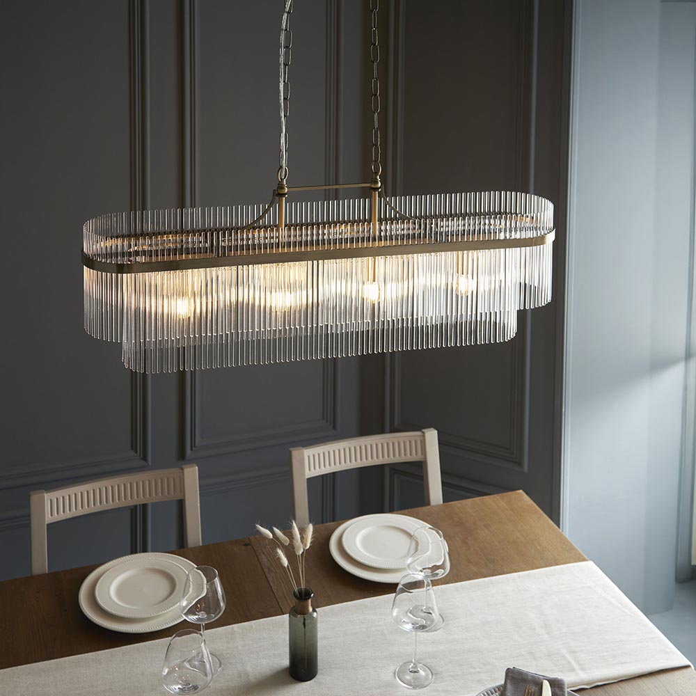 Stefan 4Lt Linear Pendant - Antique Brass