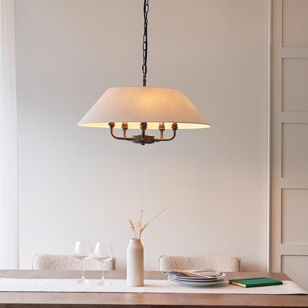 Lille 5lt Ceiling Light- Black/ Brass Base Finishes
