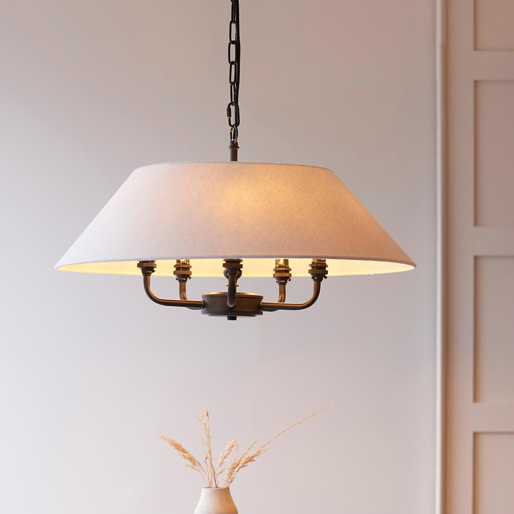 Lille 5lt Ceiling Light- Black/ Brass Base Finishes