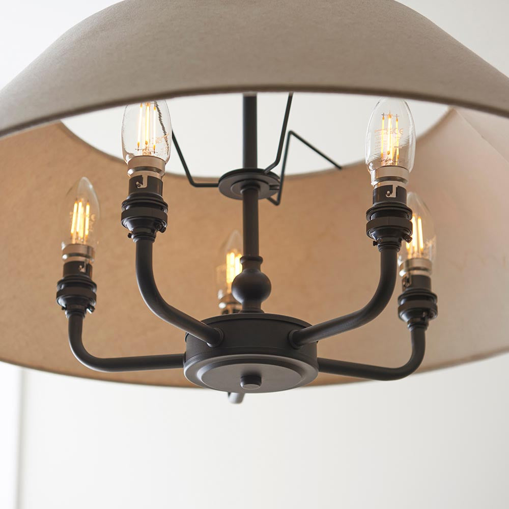 Lille 5lt Ceiling Light- Black/ Brass Base Finishes