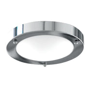 Dublin Bathroom Flush Light IP44 - Satin Silver / Chrome Finish