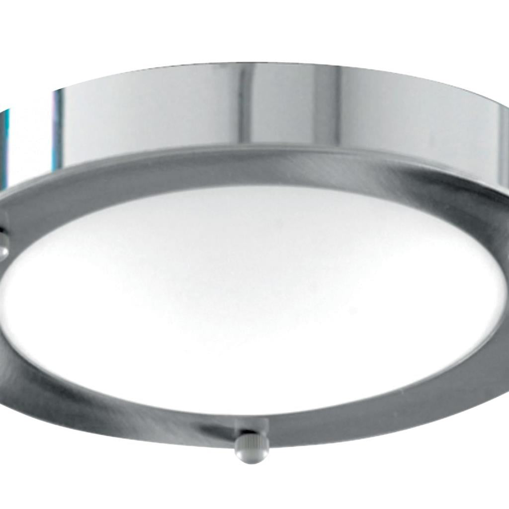 Dublin Bathroom Flush Light IP44 - Satin Silver / Chrome Finish