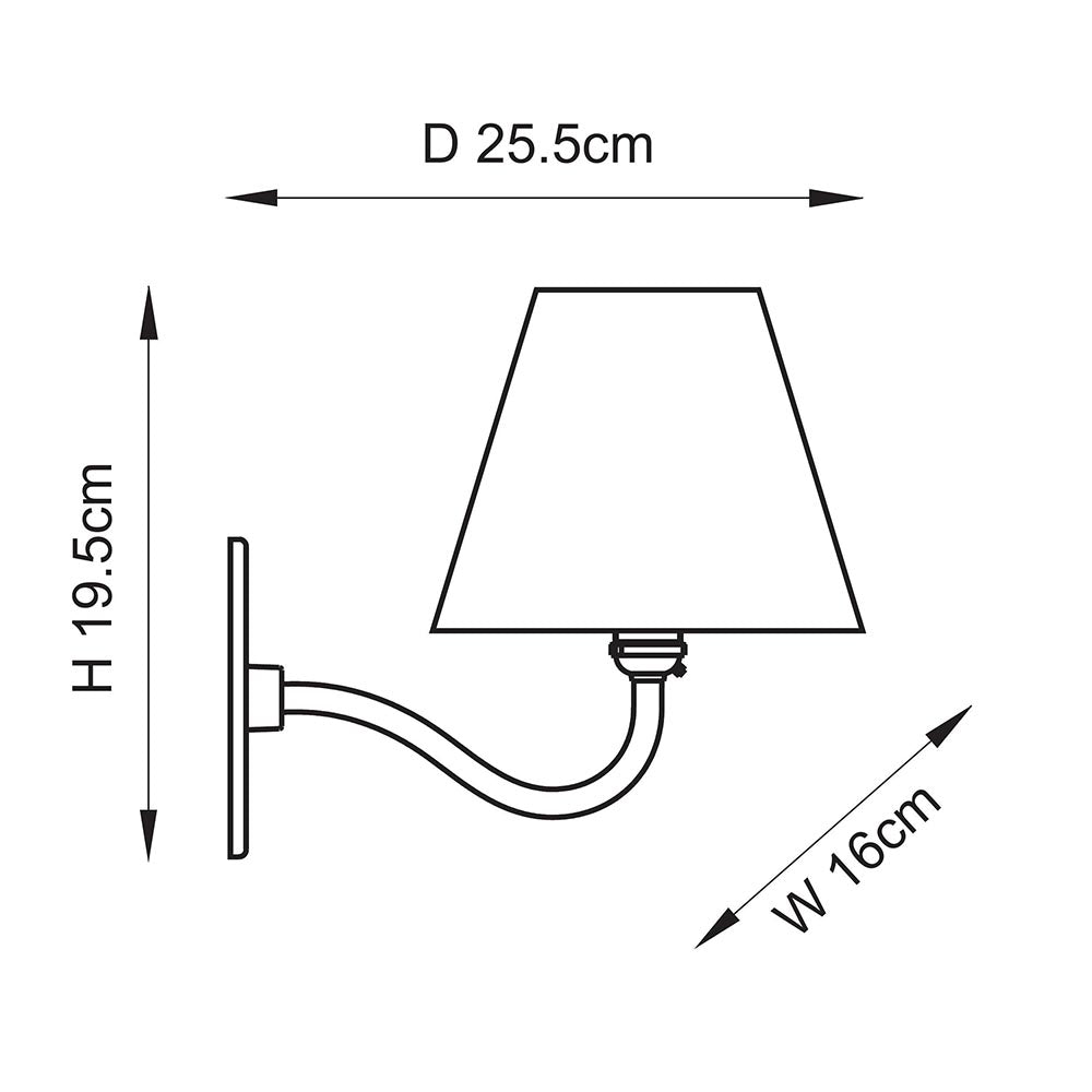 Anua Angle/ Curve 16cm Wall Light-Various Finishes