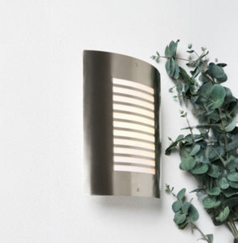 Sigma Wall Lantern With PIR, Black/ Stainless Steel