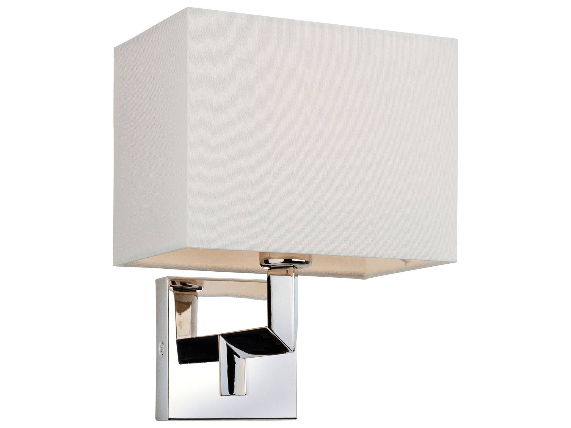 Lex Single Wall Light- Polished Stainless Steel with Cream Shade