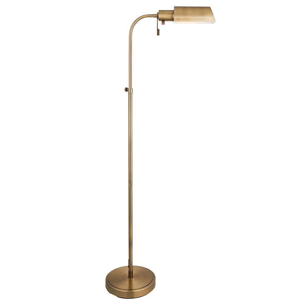 Capella Reader Floor Lamp -Brass Opal/Brass Finish E27