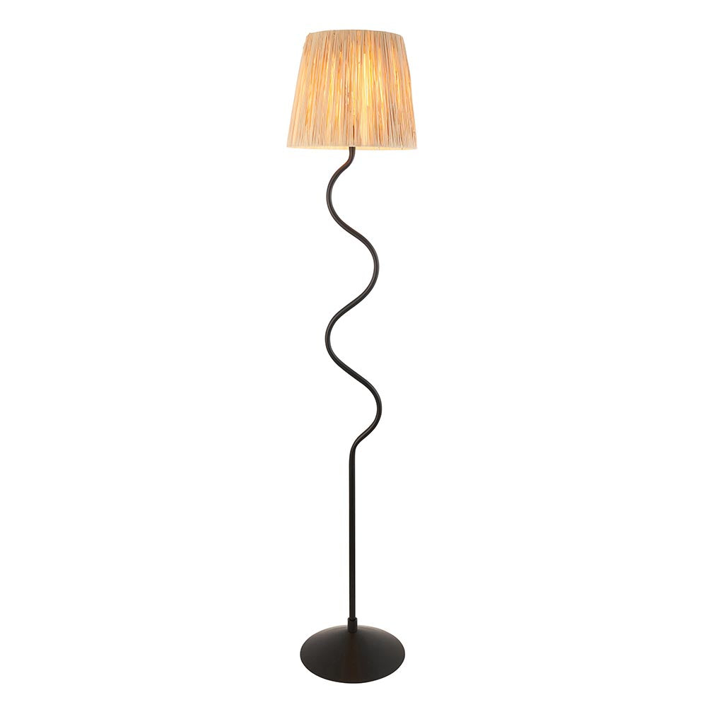Canopus Floor Lamp - Matt Black/Aged Brass Finish E27