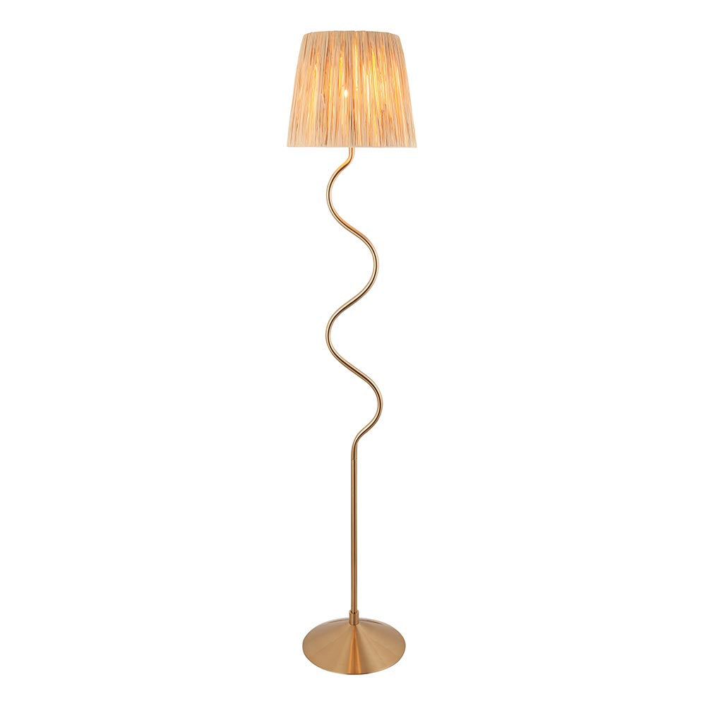 Canopus Floor Lamp - Matt Black/Aged Brass Finish E27