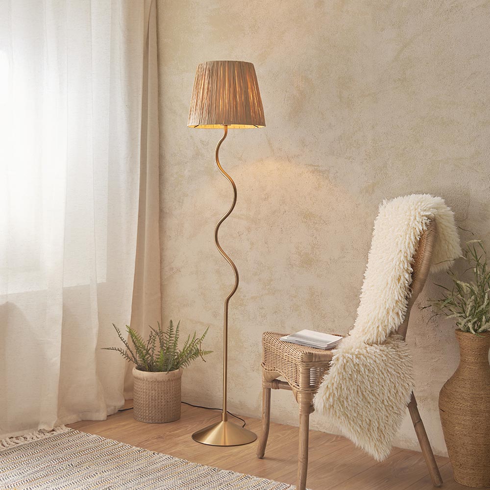 Canopus Floor Lamp - Matt Black/Aged Brass Finish E27
