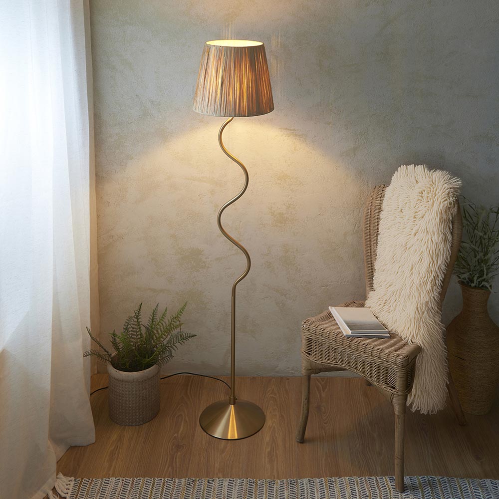 Canopus Floor Lamp - Matt Black/Aged Brass Finish E27