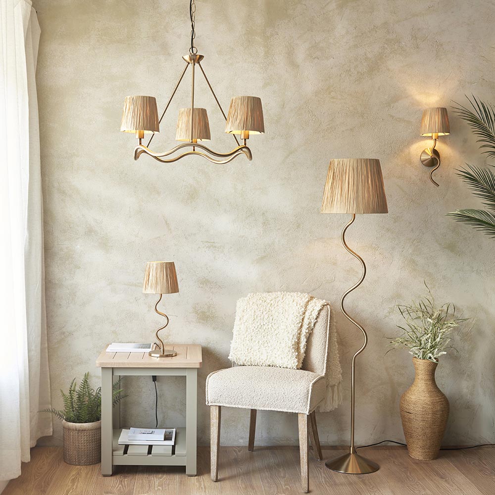 Canopus Floor Lamp - Matt Black/Aged Brass Finish E27