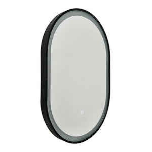 Cian CCT LED Oval Framed Mirror Motion/Demist, Satin brass/ Black Finish