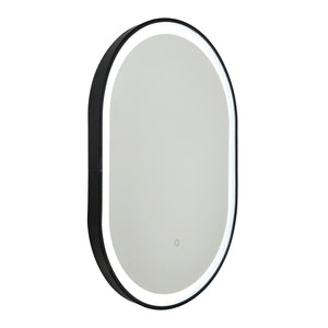Cian CCT LED Oval Framed Mirror Motion/Demist, Satin brass/ Black Finish