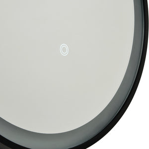 Cian CCT LED Oval Framed Mirror Motion/Demist, Satin brass/ Black Finish