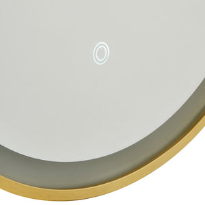 Cian CCT LED Oval Framed Mirror Motion/Demist, Satin brass/ Black Finish