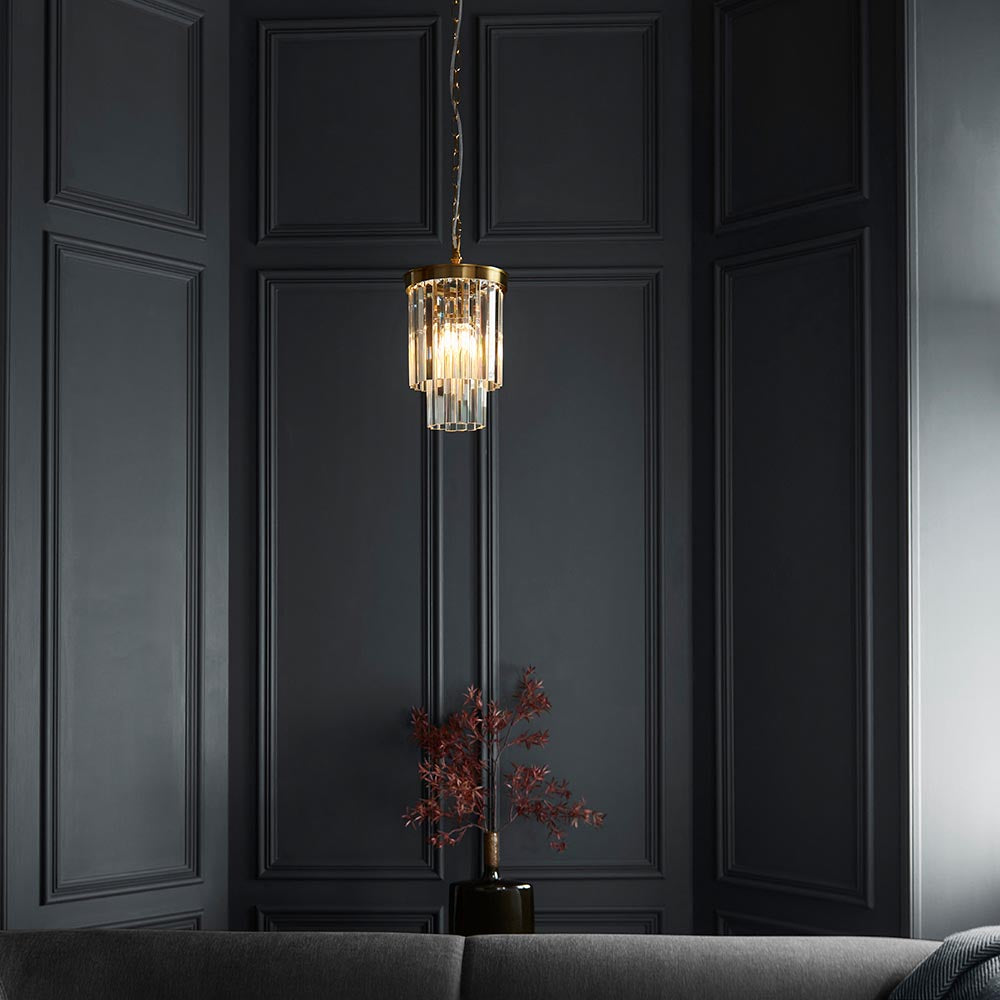 Conaston 1Lt/ 4Lt Pendant- Brushed Brass Finish