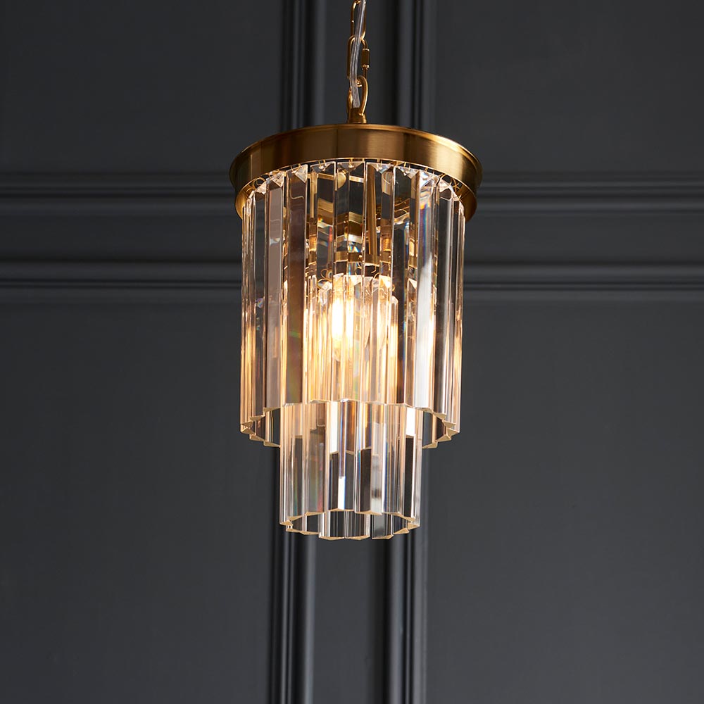 Conaston 1Lt/ 4Lt Pendant- Brushed Brass Finish