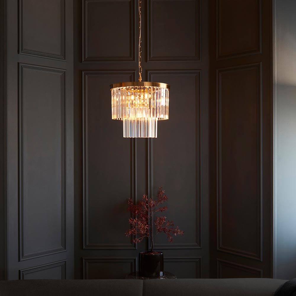 Conaston 1Lt/ 4Lt Pendant- Brushed Brass Finish