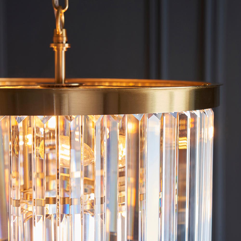 Conaston 1Lt/ 4Lt Pendant- Brushed Brass Finish