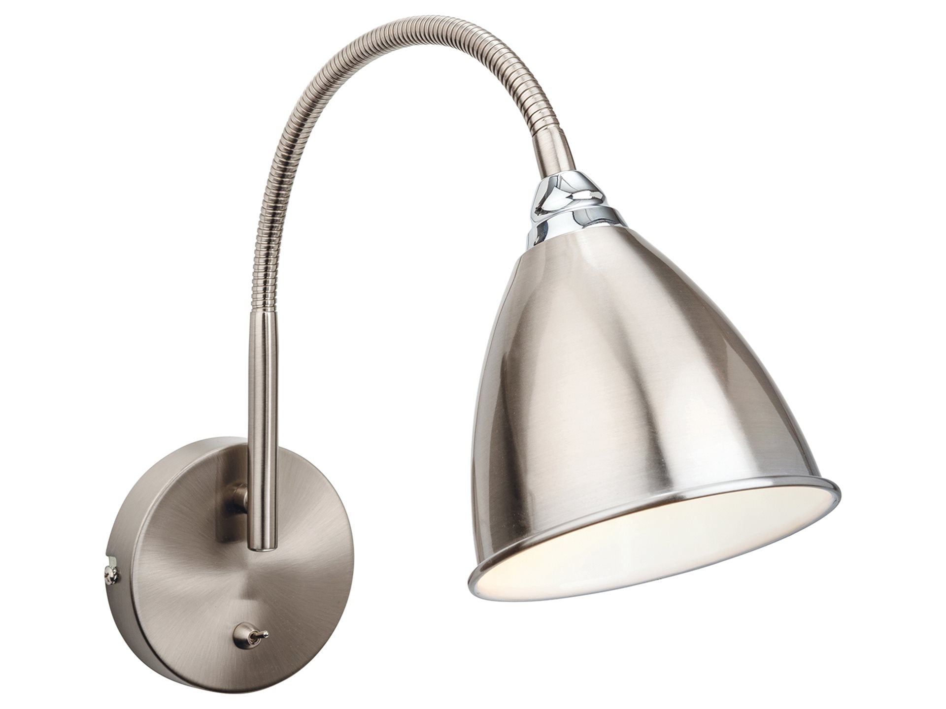 Bari Wall Light- Brushed Steel with Chrome