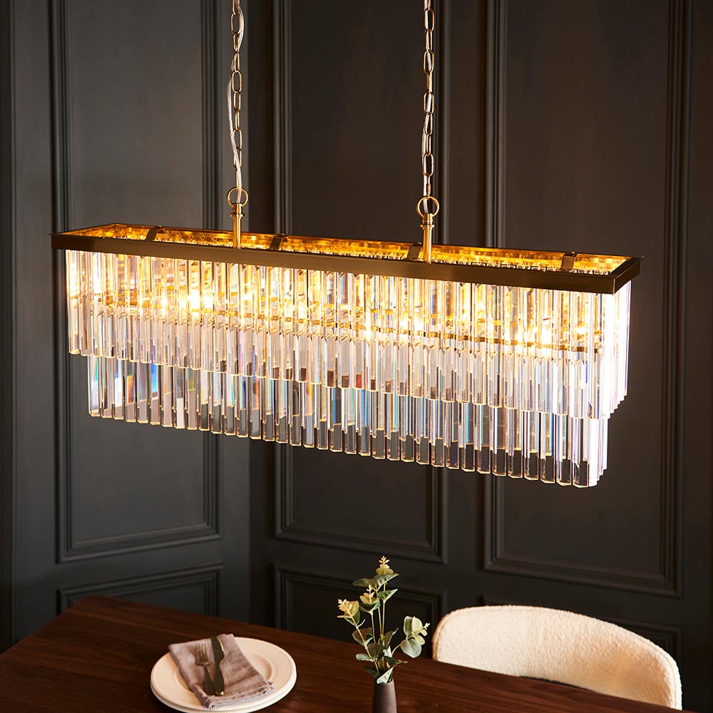 Calella 4Lt Linear Pendant - Brushed Brass Finish