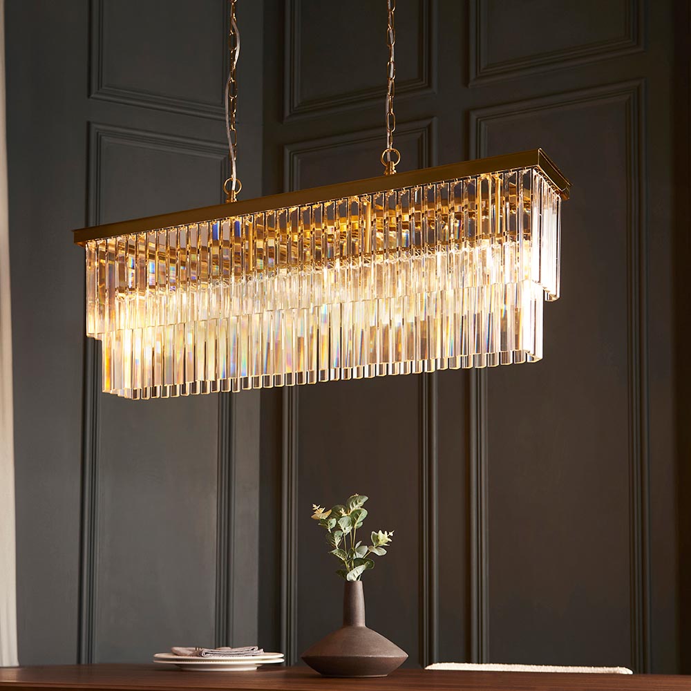 Calella 4Lt Linear Pendant - Brushed Brass Finish