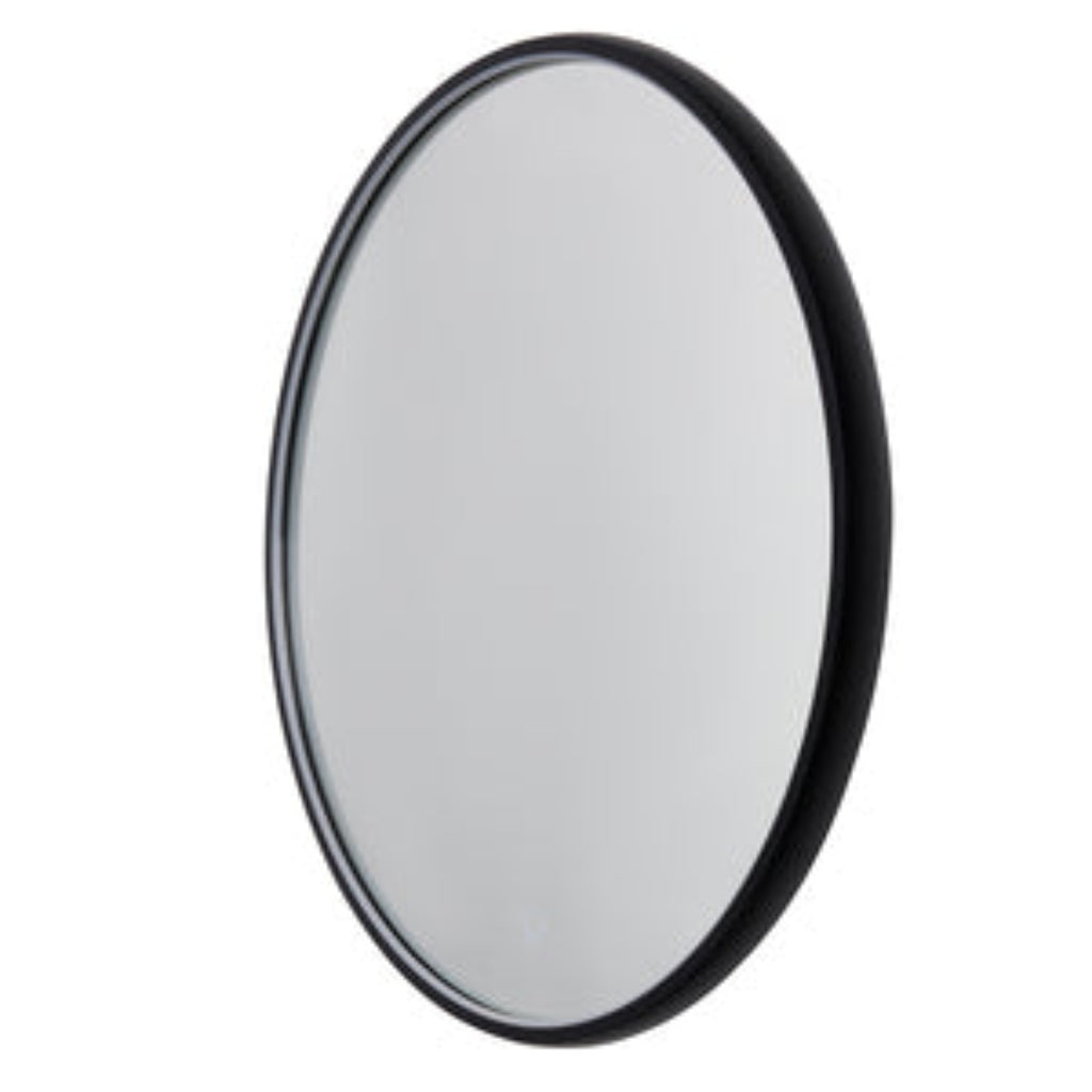 Roc LED Framed Bathroom Mirror with Demist- Black