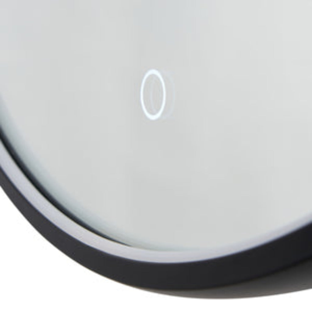 Roc LED Framed Bathroom Mirror with Demist- Black