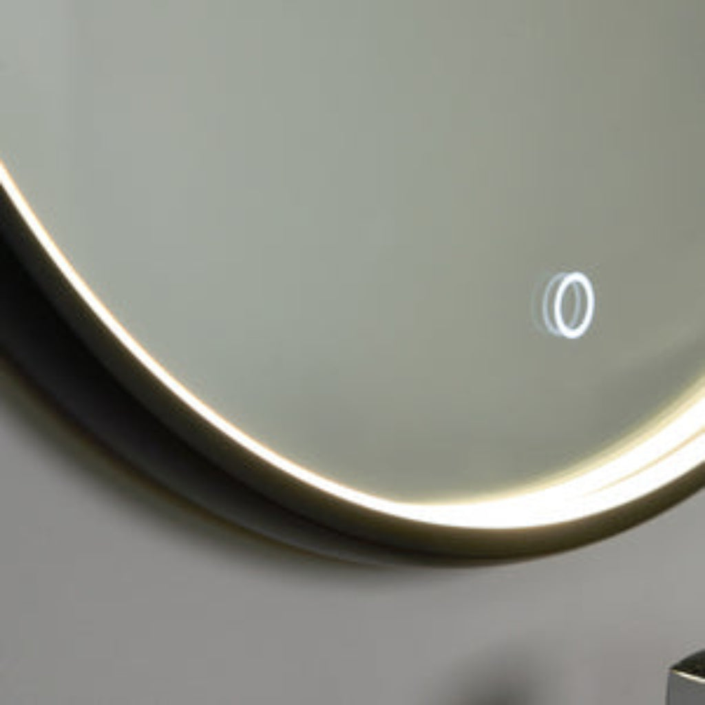 Roc LED Framed Bathroom Mirror with Demist- Black