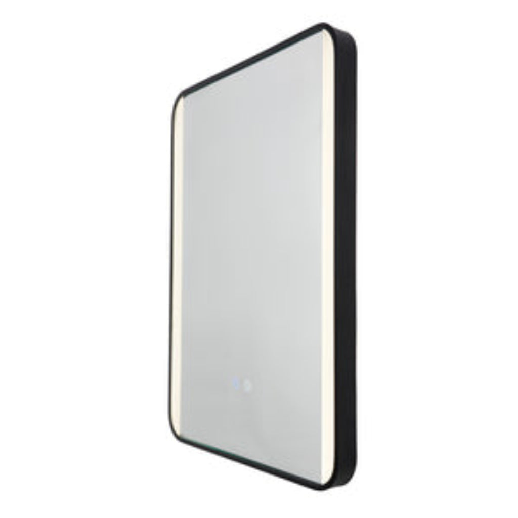 Lori CCT LED Bathroom Mirror with Motion Sensor and Demist- Satin Brass/ Matt Black