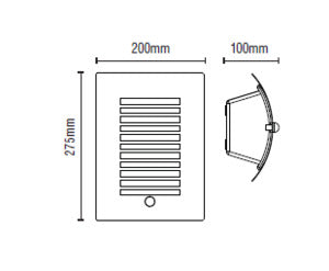 Sigma Wall Lantern With PIR, Black/ Stainless Steel
