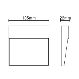 Puya 10/16cm LED  Square Wall Light- Anthracite Finish