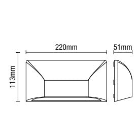 Poole Outdoor LED Rectangular Down Wall Light