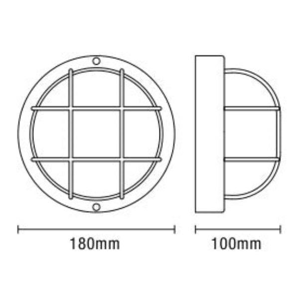 Mars Polycarbonate Round Bulkhead Outdoor Wall Light