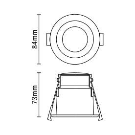 Jenn 8 Watt Fire Rated IP65 COB LED Recessed Downlight – Black or White