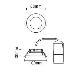 Como Fire Rated LED IP65 Downlight- Various Finishes