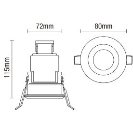Yate Adjustable IP20 Fire Rated Recessed Downlight- Various Finishes