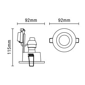 Cali Circular IP65 Tiltable Downlight- Various Finishes