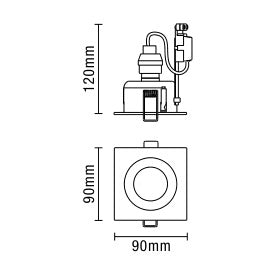 Cali Square IP65 Tiltable Downlight- Various Finishes