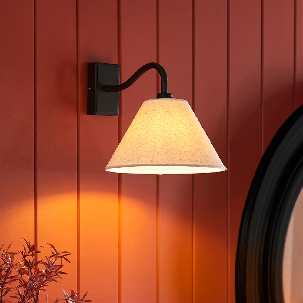 Knole Wall Light- Black/ Antique Brass Finishes