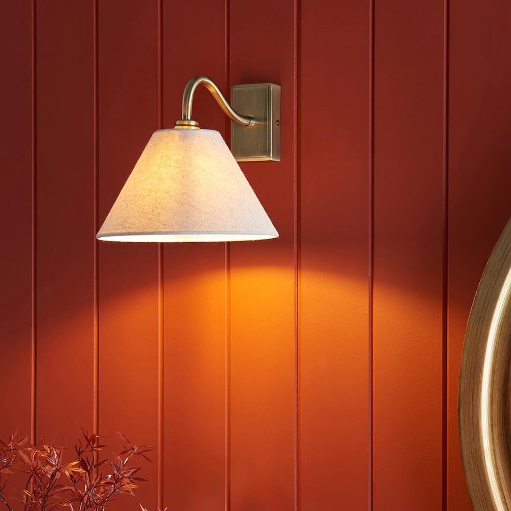 Knole Wall Light- Black/ Antique Brass Finishes