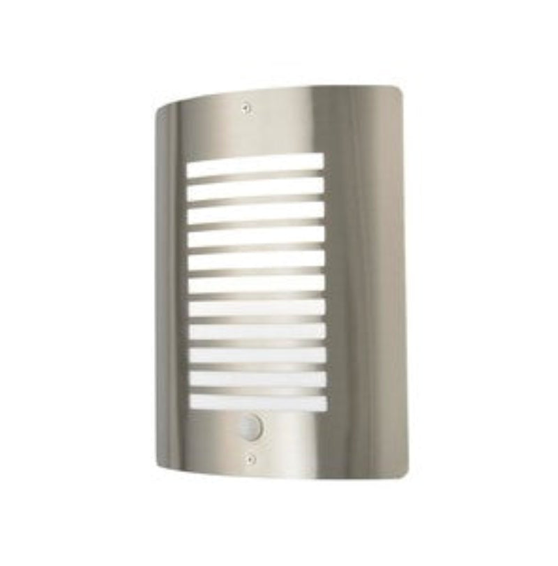 Sigma Wall Lantern With PIR, Black/ Stainless Steel