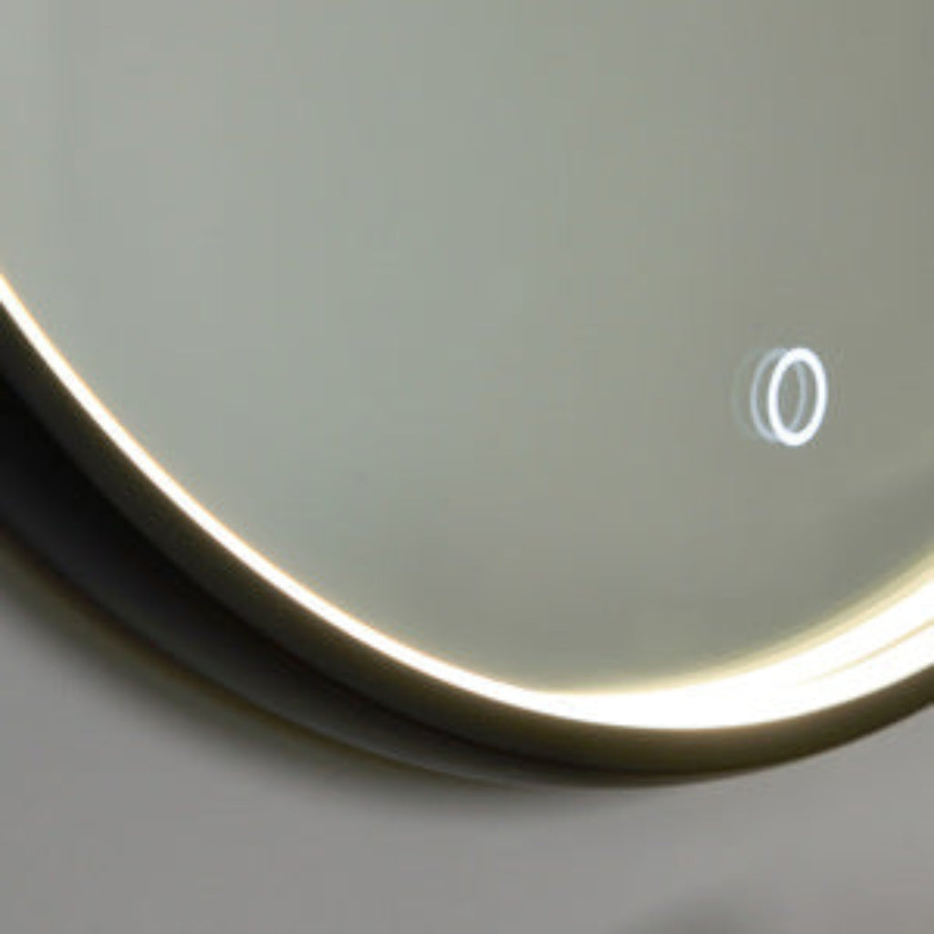 Roc LED Framed Bathroom Mirror with Demist- Black