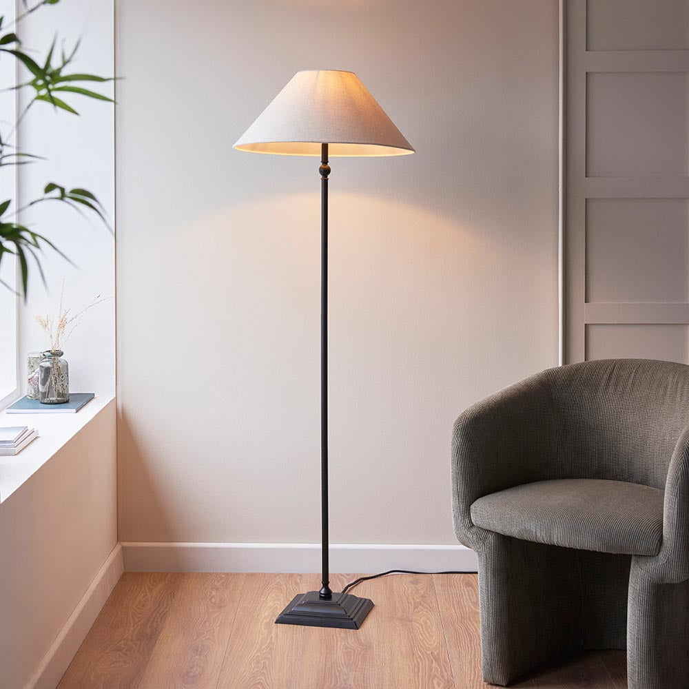 Lille Floor Lamp- Black/ Brass Base Finishes