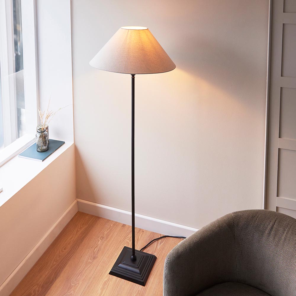 Lille Floor Lamp- Black/ Brass Base Finishes