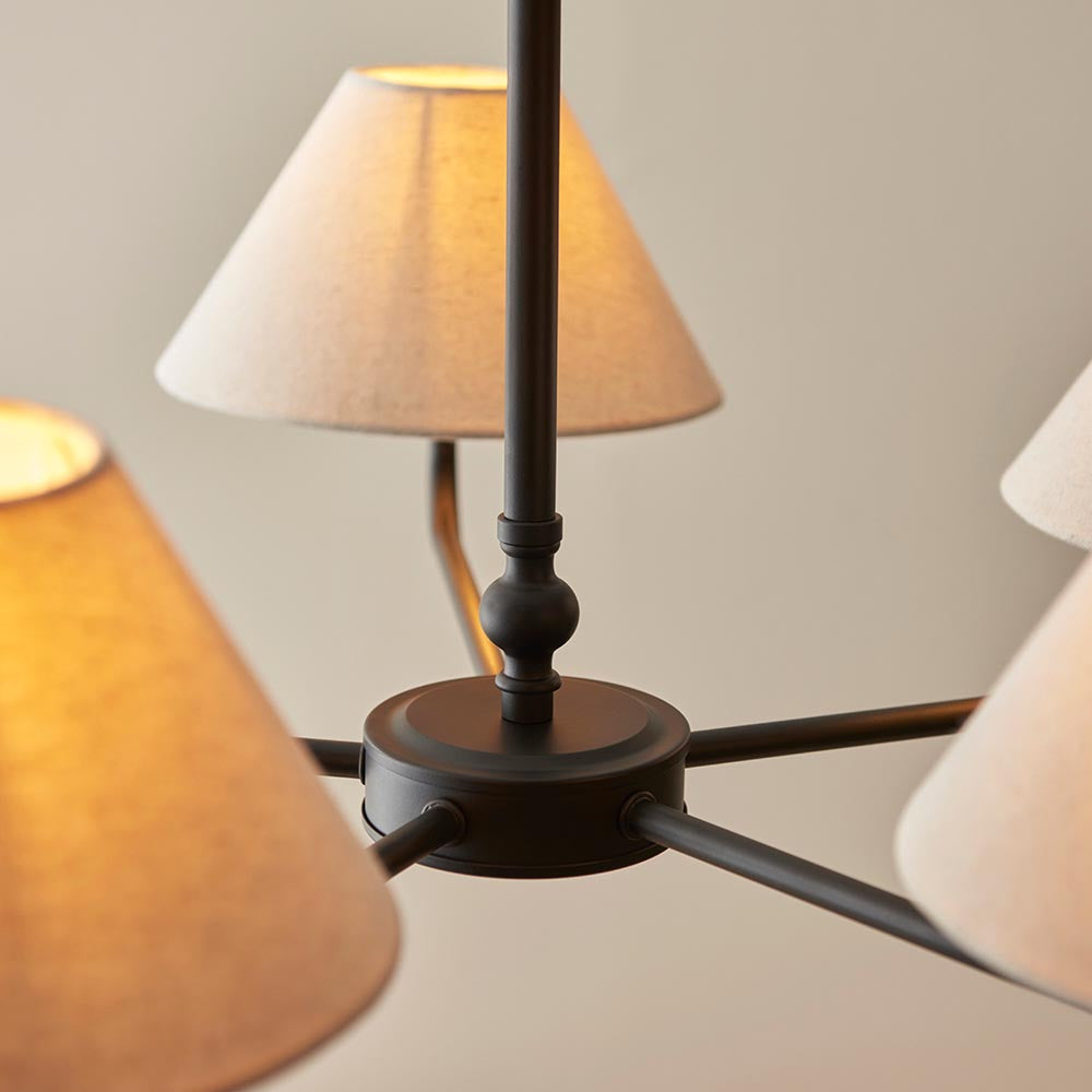 Lille 5lt Hanging Ceiling Lights- Black/ Brass Finishes
