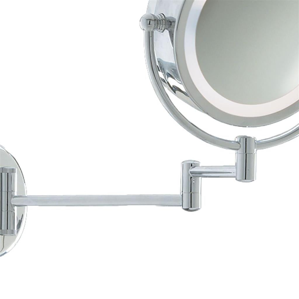Illuminating Bathroom Mirror With Swing Arm - Chrome, IP44