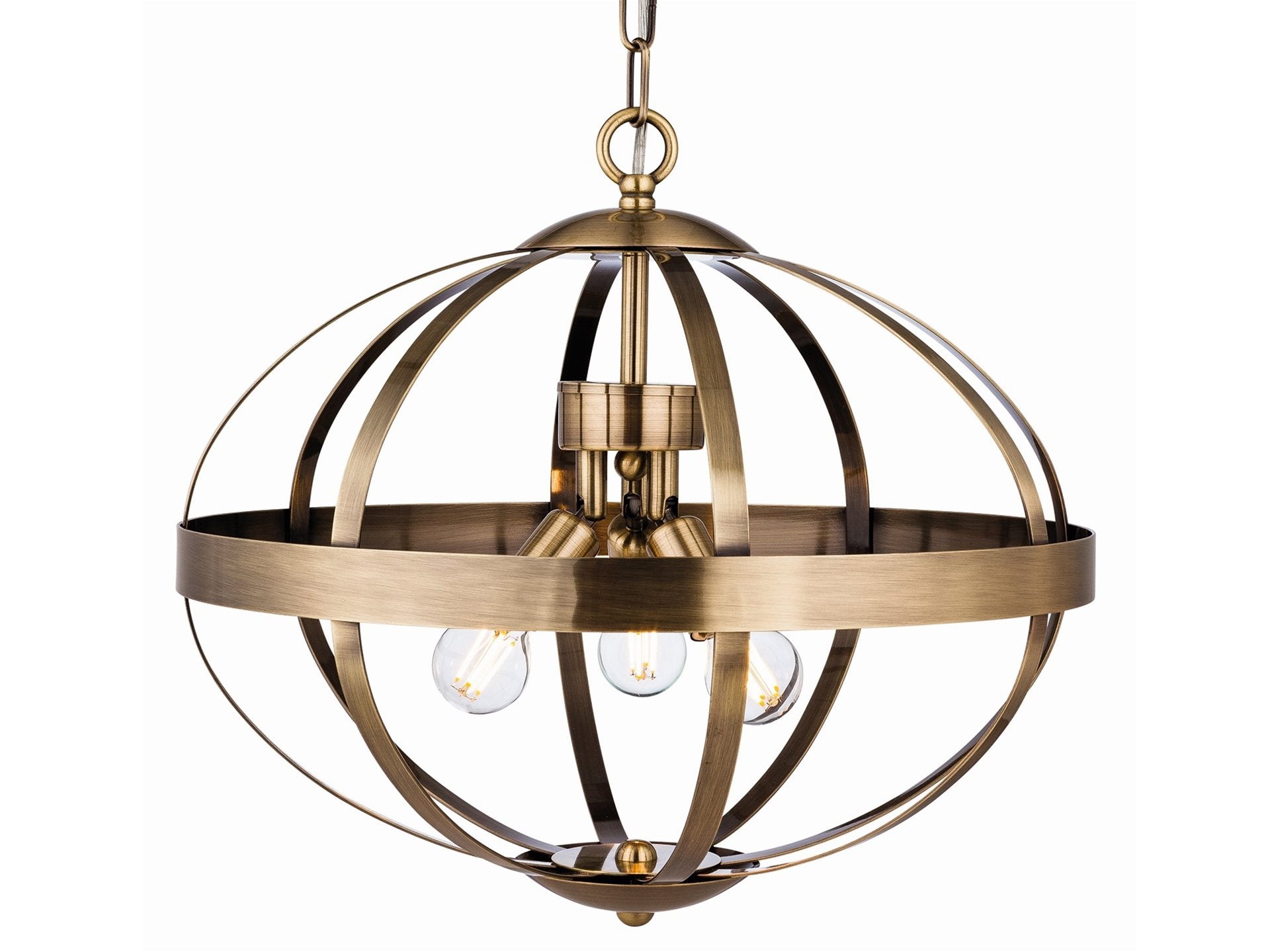 Healey Pendant- Antique Brass/ Brushed Steel