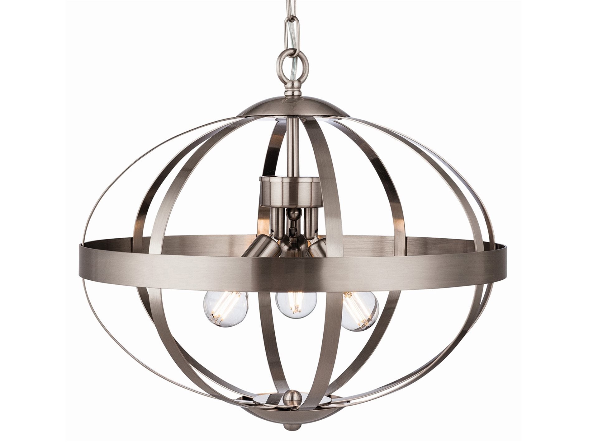 Healey Pendant- Antique Brass/ Brushed Steel